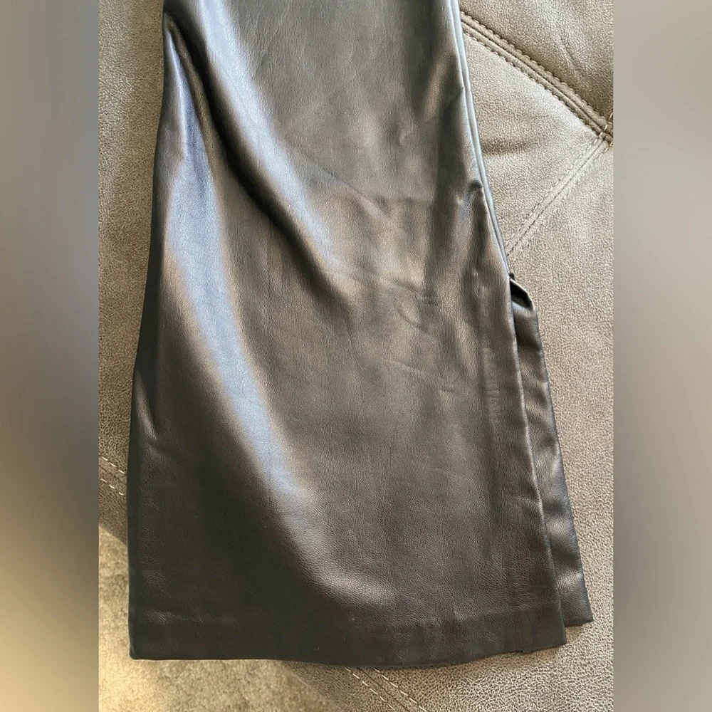 Bershka Black Flare Faux Leather Women's Pants High Rise Size XS